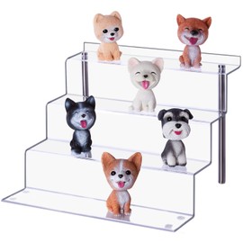 LileZbox Acrylic Display Riser Shelf for Pop Figures, Clear Large 4 Tier Display Stand for Display or Collecting, Cupcake Dessert Product, 1 Pack (30 x 28 x 22 cm)
