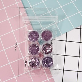 YOFASEN Pack of 6 Chunky Glitter Face Glitter Nail Art Accessories Glitter Crafts Sequins Mixed Set Cheeks Lips Makeup DIY Decor Sequins Purple