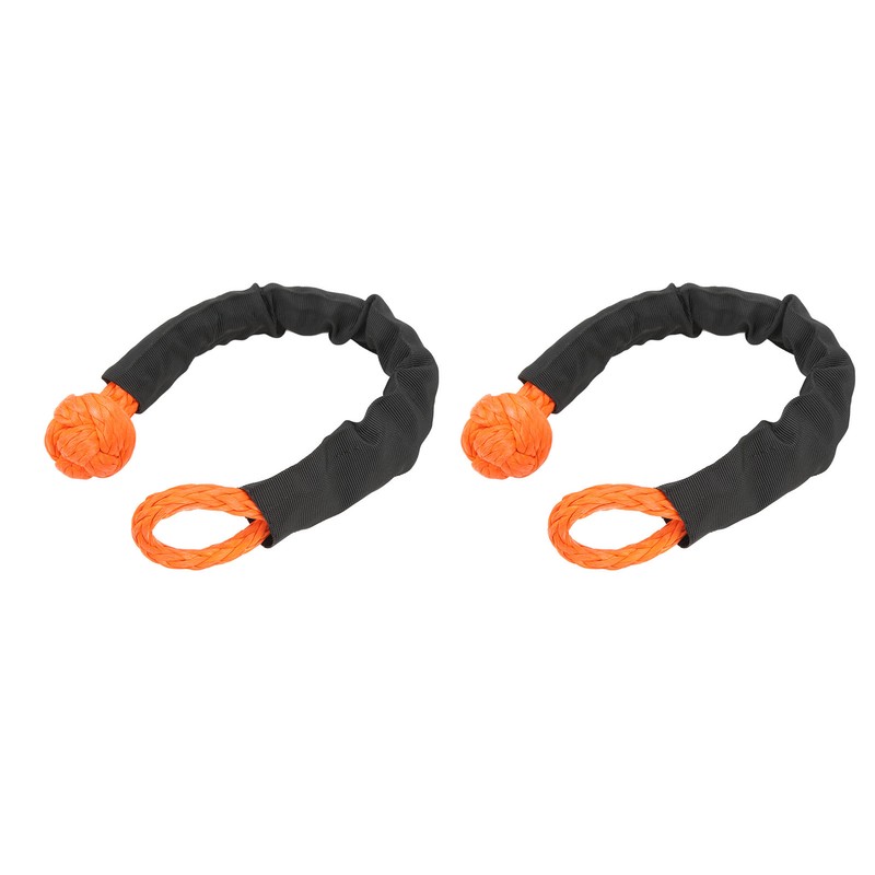 9mm Soft Shackle Recovery Rope 2PCS Orange Portable Lightweight 14