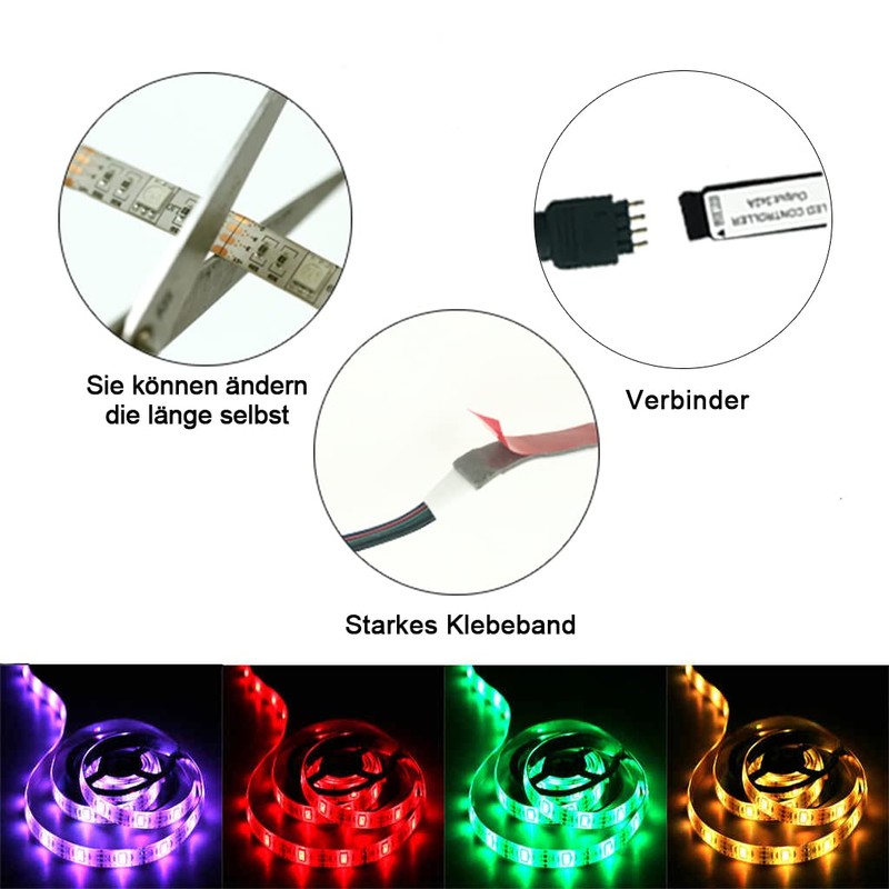 sinzau LED Light Strip with 24 Buttons Remote Control, 2