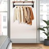 Yawinhe Industrial Pipe Clothes Rack with Top Shelf, Wall Mounted