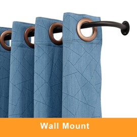 Room Darkening Curtain Rod 28-48 Inches, Wrap Around Design, Extra-Thick 3/4 Inch Diameter Single Drapery Rod, Extendable Metal Rod Set of Window Treatment (2 Pack Black)