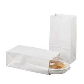 Restaurantware Bag Tek 4lb Paper Bags 100 Disposable Lunch Bags - Small For Lunches Sandwiches And Snacks White Paper Kraft Paper Bags For Shopping Party Favors Or Gifts