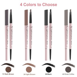 TurritopsisD Eyebrow Pencil, Brow Pen Dual-ends Thick & Fine Tip Retractable Waterproof Long-lasting Natural Eye Brows Makeup with Eyebrow Trimmer (Dark Brown)