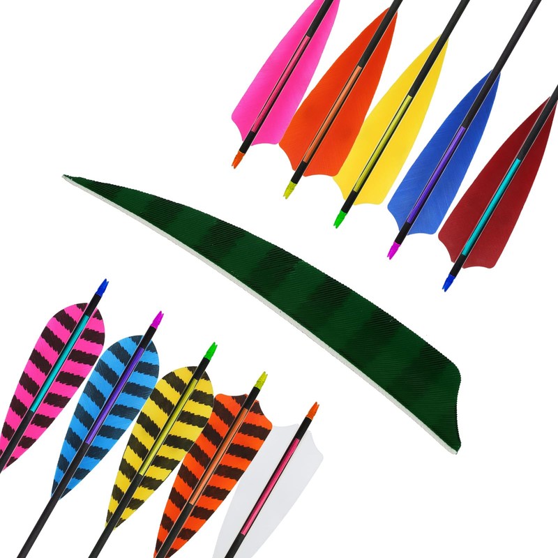 sourcing map Arrow Vanes Arrow Fletching 4" Shield Shape Turkey