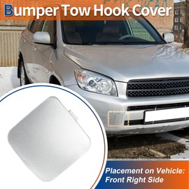 QUARKZMAN Towing Hook Cover Front Right Car Bumper Tow Hook Cover Towing Cover Cap Silver Tone Suitable for Toyota Rav4 2009-2011 No. 532850R906-1 Piece