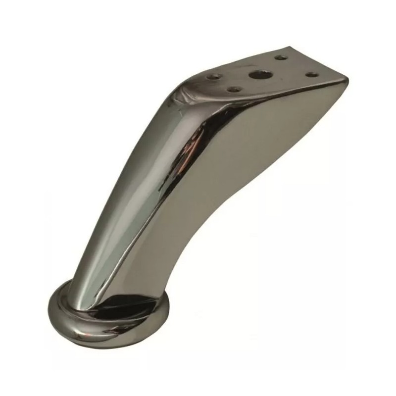 Herrajes Guerrero Pata Para Mueble Metálica Curva Cromada Paquete 4