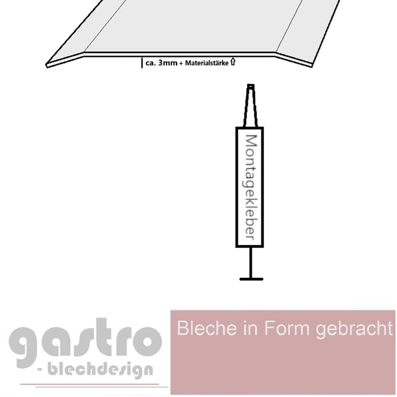 Gastro-Blechdesign Transition Profile - 125 x 6 cm - Door