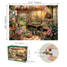 CREAFOMIFE 1000 Piece Jigsaw Puzzle for Adults Flower House