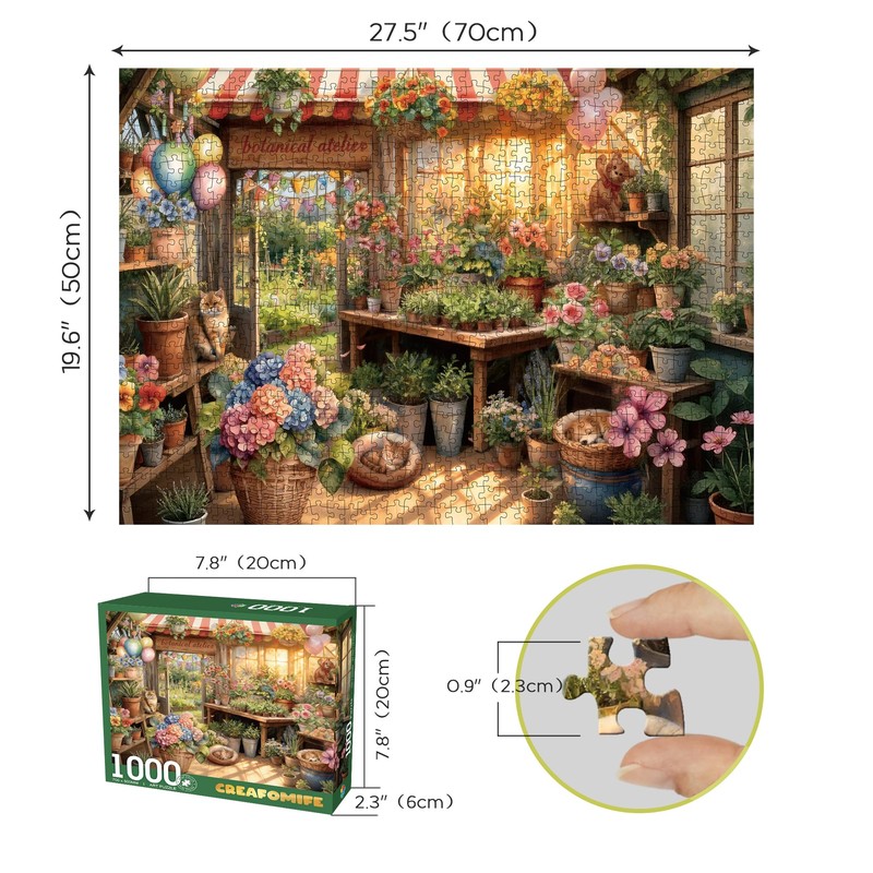 CREAFOMIFE 1000 Piece Jigsaw Puzzle for Adults Flower House