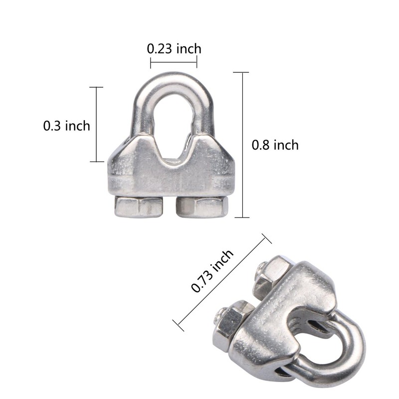 LAUQEE 6-Pcs Turnbuckle Tension Wire Rope with Eye&Hook (M6), 12-Pcs