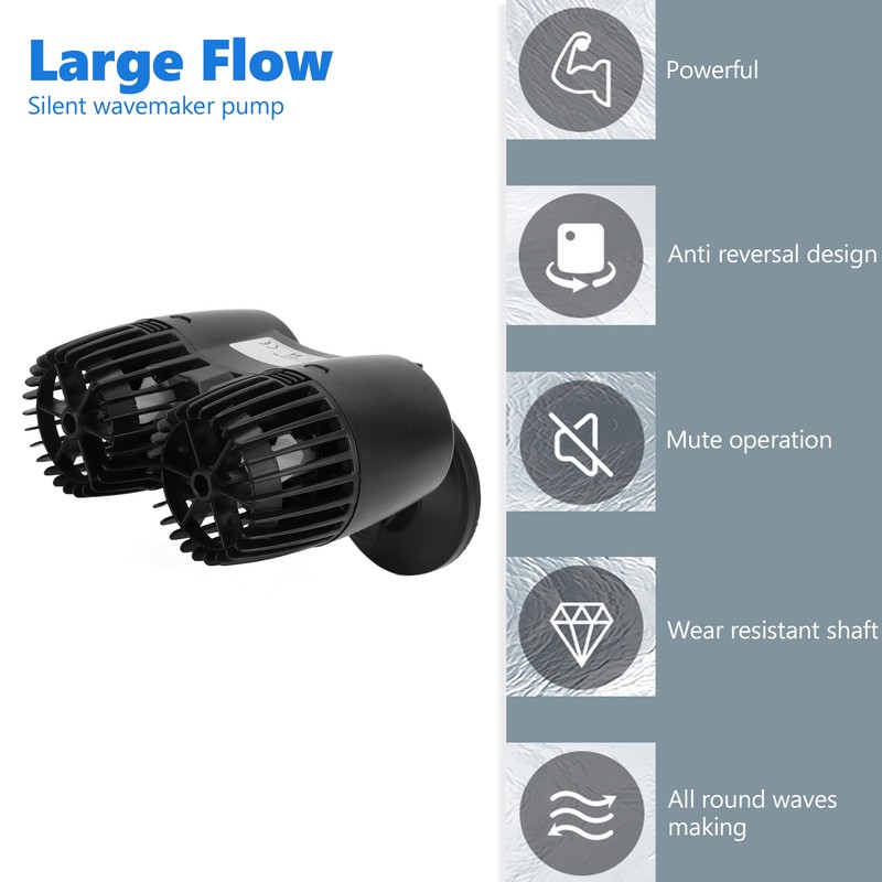 Aquarium Wavemaker Pump 360° Adjustable Reversal Free Fish Tank Circulation