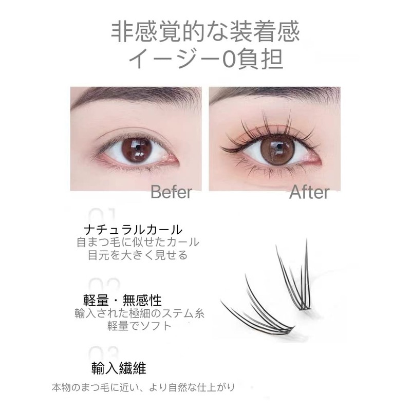 Partial False Eyelashes, Natural, Popular, DIY, Easy Eyelashes, 0.4 -
