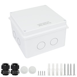 LeMotech Junction Box with Reserved Holes ABS Plastic Electrical Box IP65 Waterproof Dustproof Project Housing for Electronics White Outer Size 150 x 150 x 100 mm