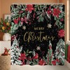 Christmas Poinsettia Shower Curtain Winter Tree 72x72 Inch