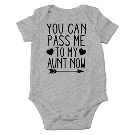 AW Fashions You Can Pass Me To My Aunt Now - I Love My Auntie - Aunt's Favorite - Cute One-Piece Infant Baby Bodysuit, Sports Grey, 12 Months