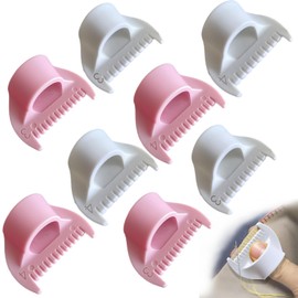 Agamino 8PCS Edge Stitch Lock & Sewing Gauge, 3mm/4mm Edge Sewing Lockranding Tool for Straight & Curved Seams, Seam Needle Gauge Measuring Tool for Even Stitches, Needle Quilting Ruler