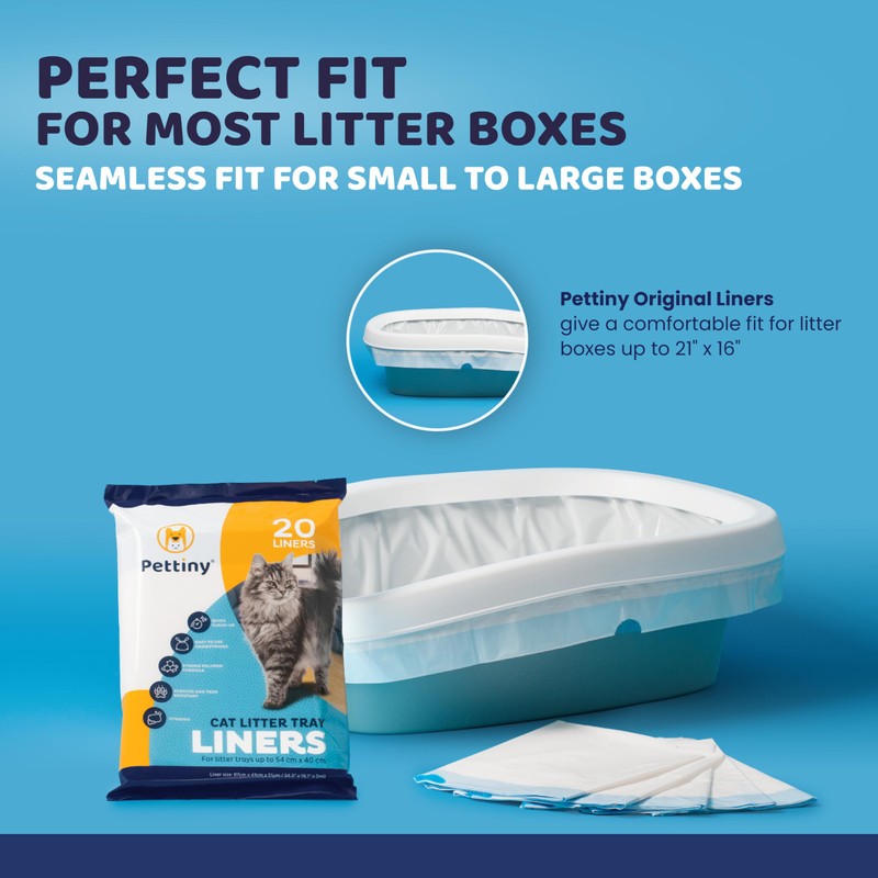 Pettiny 20 Cat Litter Box Liners with Drawstrings - Scratch