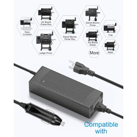 Upgraded 12V Power Supply Adapter for GMG Green Mountain Grill Jim Bowie, Daniel Boone, Davy Crockett Prime/Prime Plus Grill, P-1001 P-1266 13FT Power Cord Replacement Part for Ledge Peak Trek
