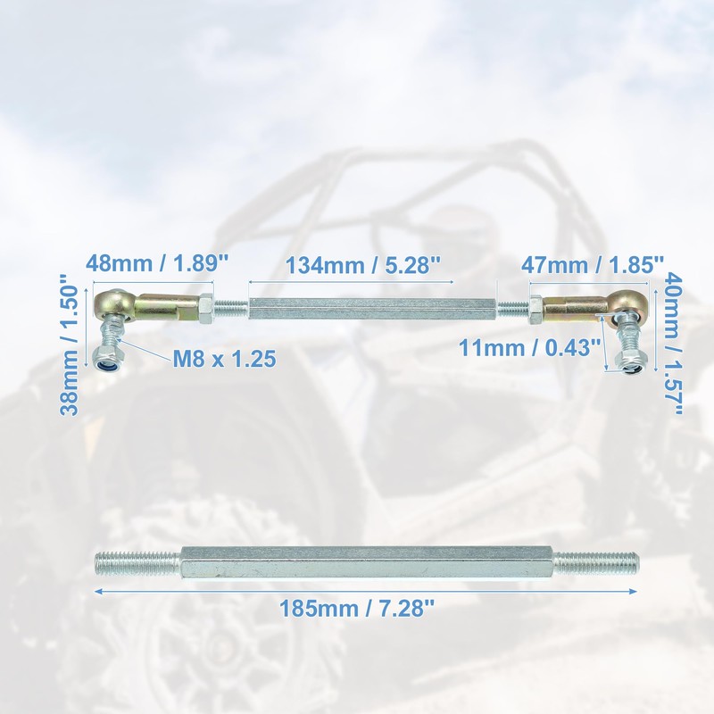 X AUTOHAUX 2pcs M8 185mm Steering Tie Rod Ball Joint