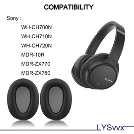 WH-CH700N Ear Pads - Replacement Earpads for Sony WH-CH700N, WH-CH710N, WH-CH720N, MDR-10R, MDR-ZX770, MDR-ZX780 Headphones Black
