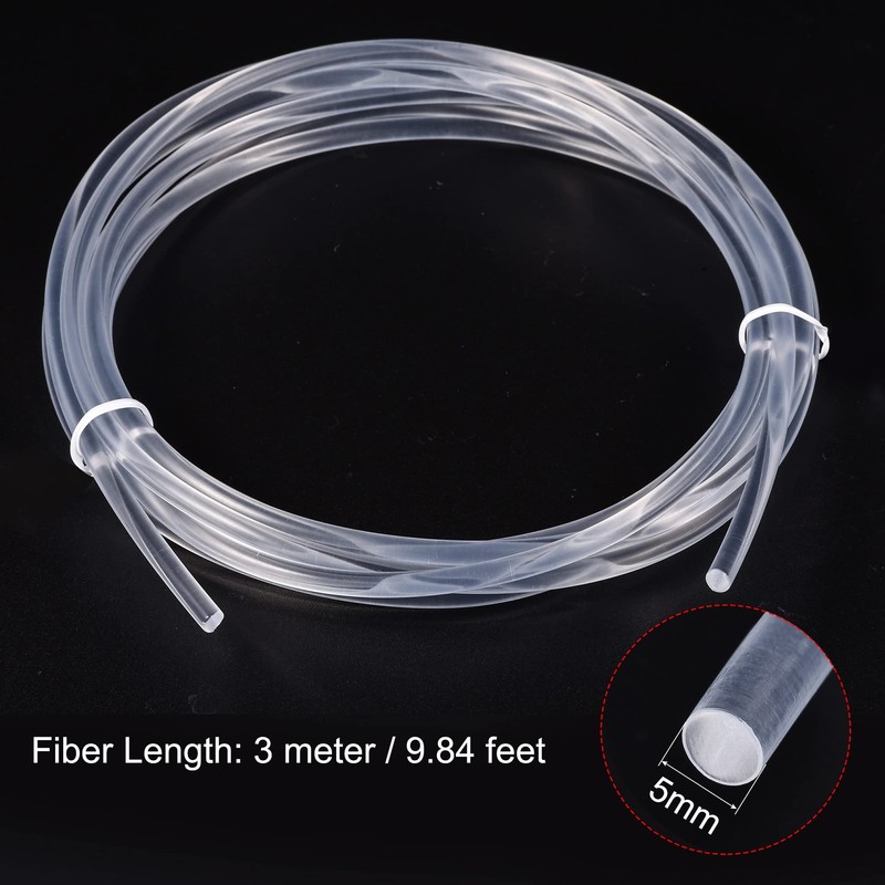 sourcing map PMMA Side Glow Fibre Optic Cable 5 mm