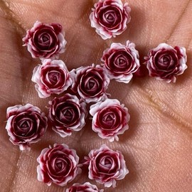 Resin Flatback 8mm Roses - 100pcs Set, Multiple Colors Available for DIY Projects or beadable pens or crafts:_100pcs rose red