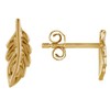 LES POULETTES BIJOUX - Gold Plated Mini Feather Earrings, Sterling