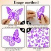 FIMETEUG Butterfly Wall Decal, 48 PCS Purple, Butterfly Party Decorations,