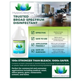 Hypocleanse Hypochlorous Acid 200ppm 4 Gallon - Medical Strength - Removes Biofilm