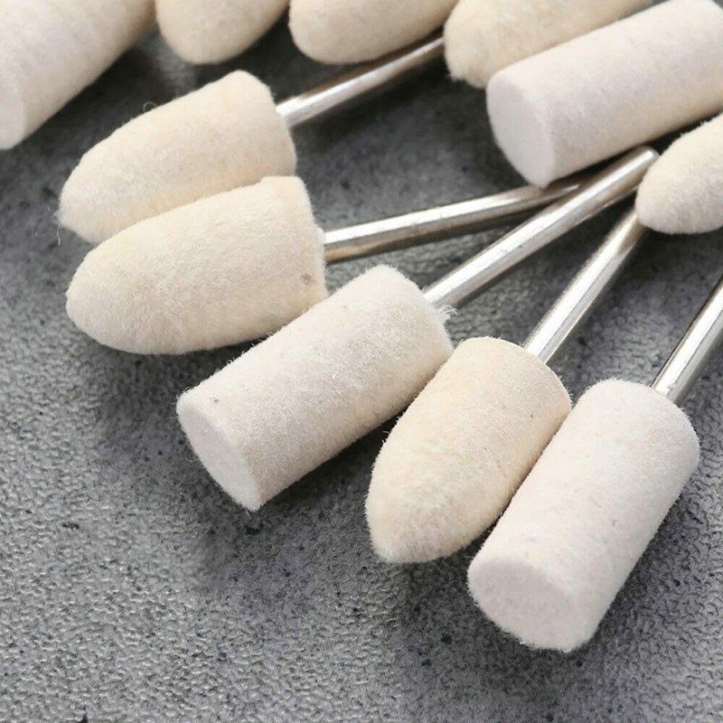 100Pcs Felt Polishing Wheels Wool Polishing Buffing Pads, Mandrel Mounted
