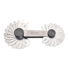 Starrett Fillet or Radius Gage for Convex and Concave Radii - Ideal for Constructions - Stainless Steel, 30 Leaves, 1/32-1/4" Radius Gage, Inch Reading - 178A