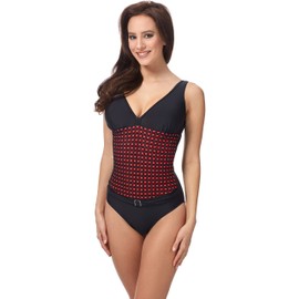 Merry Style MSVR770 Women's Swimming Costume, black/red