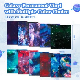 Tintnut Vinyl Film Plotter, 10 Pack 30 cm x 25 cm Galaxy Plotter Film Vinyl with 2 Transfer Film Plotter for Cricut and Other Plotters