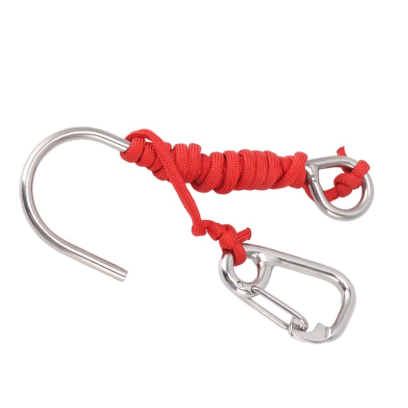 Diving Stainless Steel Single Hook Diving Reef Hook with Lanyard