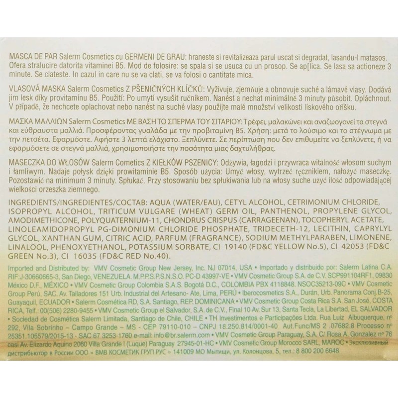 Salerm Mascarilla Germen Trigo Reparación Hidratación 200ml