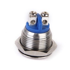 BUGUUYO 16mm Momentary Horn Metal Push Button Stainless Steel for Doorbell Boat Car