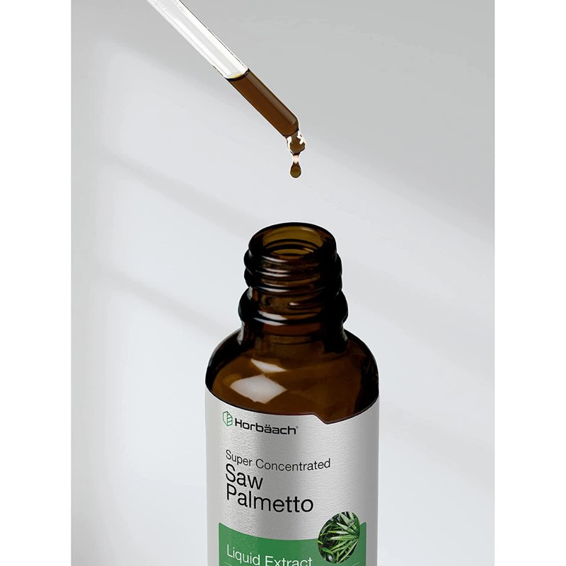 Horbaach Saw Palmetto Liquid Extract, Alcohol-Free Herbal Supplement, 2oz
