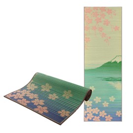 FULI Japanese Tatami Yoga Mat, Igusa Mat, Non Slip Exercise & Fitness Mats, Pilates & Floor Workouts, Made in Japan (1/4" Thick), Sakura Fuji