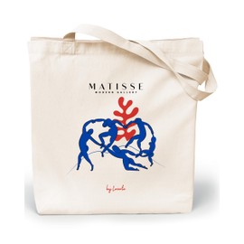 Loxato Printed Fabric Bag, Cotton Bag, 100% W 35 x H 42 x D 8 cm, Canvas Fabric Carry Bag 220 g/m², Jute Bag, Shopping Bag, Long Handle, 70 cm Shopping Bag, Matisse Modern Collection 3#