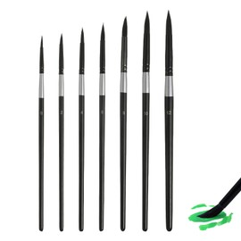 7 Pcs Round Paint Brushes, Round Pointed Tip Paint Brushes Set Nylon for Oil Watercolor Gouache Painting Artist and Beginners, Versatile Professionals Detail Pens with Ergonomic Handles