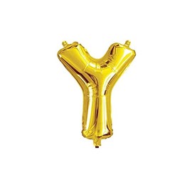 SHATCHI 16" Gold Letter Y Air Filled Foil Balloons Party Banner Decorations Gifts Self Inflating