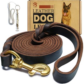Correa De Cuero Para Perro De 6 Pies X 3/4 Pulgadas, Correa De Entrenamiento Para Perros Trenzada De Cuero Genuino Resistente Y Resistente, Correa De Cuero Suave Y Cómoda Para Perros Grandes