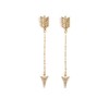 Relovet Gold Crystal Arrow Earrings Long Chain Dangle Dainty Wedding