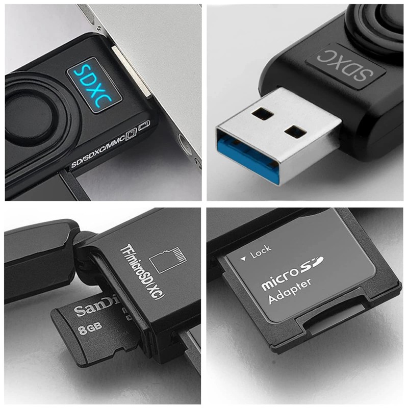Rocketek USB 3.0 SD Card Reader, Rocketek 2 Slots Memory