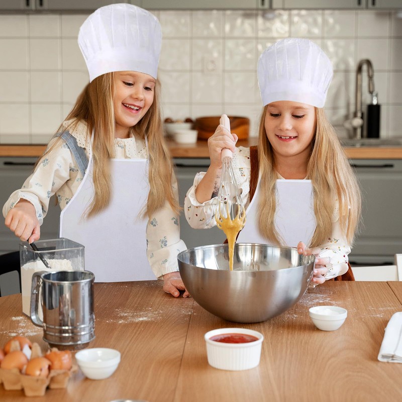 ZYKORT 8 Pieces Kids Aprons and 8 Pieces Kids Chef
