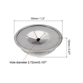PATIKIL 30mm Insulation Dome Caps, 30pcs Insulation Cap Washers Galvanized Iron Insulation Pins Cap Washers Flat for Insulation Fasteners, Silvery