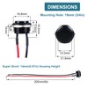 DMWD 2pcs 19mm Super Short Momentary Push Button Switch Waterproof