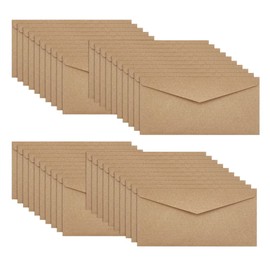 WYAN Invitation Cards Empty Pack of 40 105 x 215 mm Kraft Paper Envelopes, Envelope with Triangular Flap in Western Style, for Gift Cards Birthday, Wedding, Party Accessories (Brown)