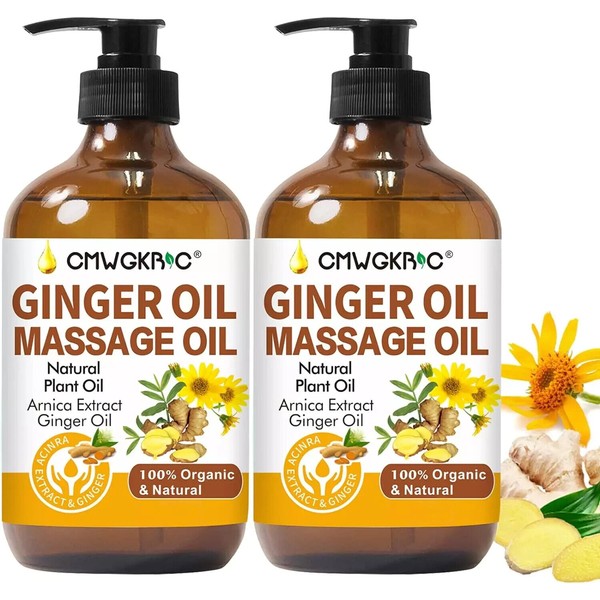 Branded 2 Pack Ginger Oil Lymphatic Drainage Massage,Belly Drainage Ginger